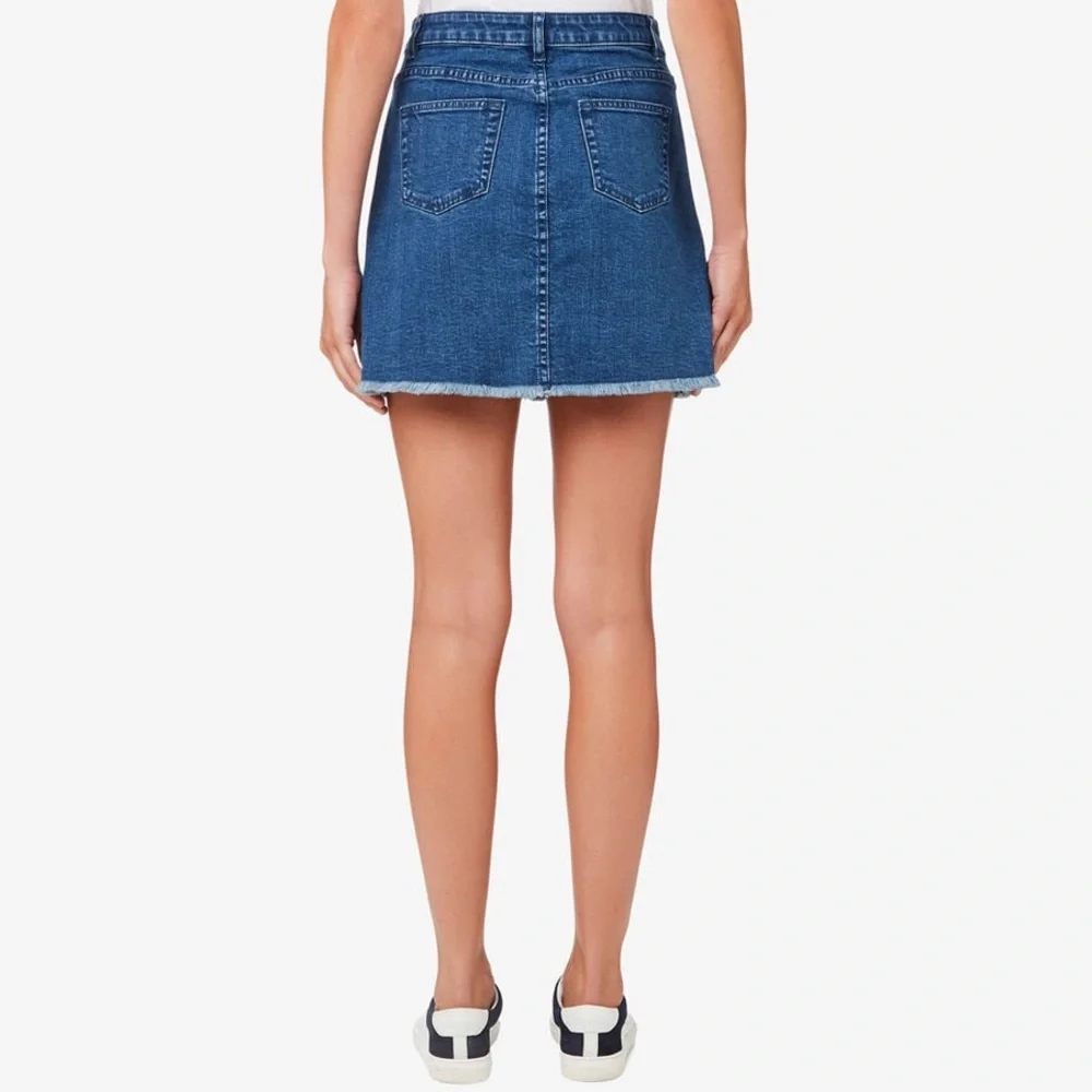 💙SEED HERITAGE denim mini skirt with controlled frayed hem - Picture 3 of 13